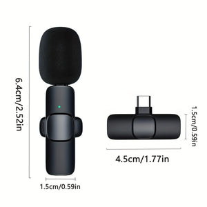 Wireless Noise cancelation Lavalier Microphone for IOS and Android