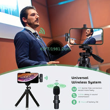 Load image into Gallery viewer, Wireless Noise cancelation Lavalier Microphone for IOS and Android